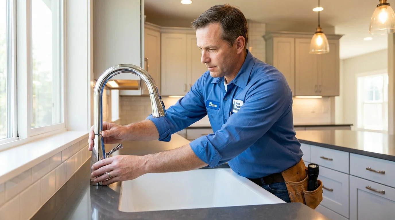Kitchen faucet installation by Johns Plumbing LLC in Boylston