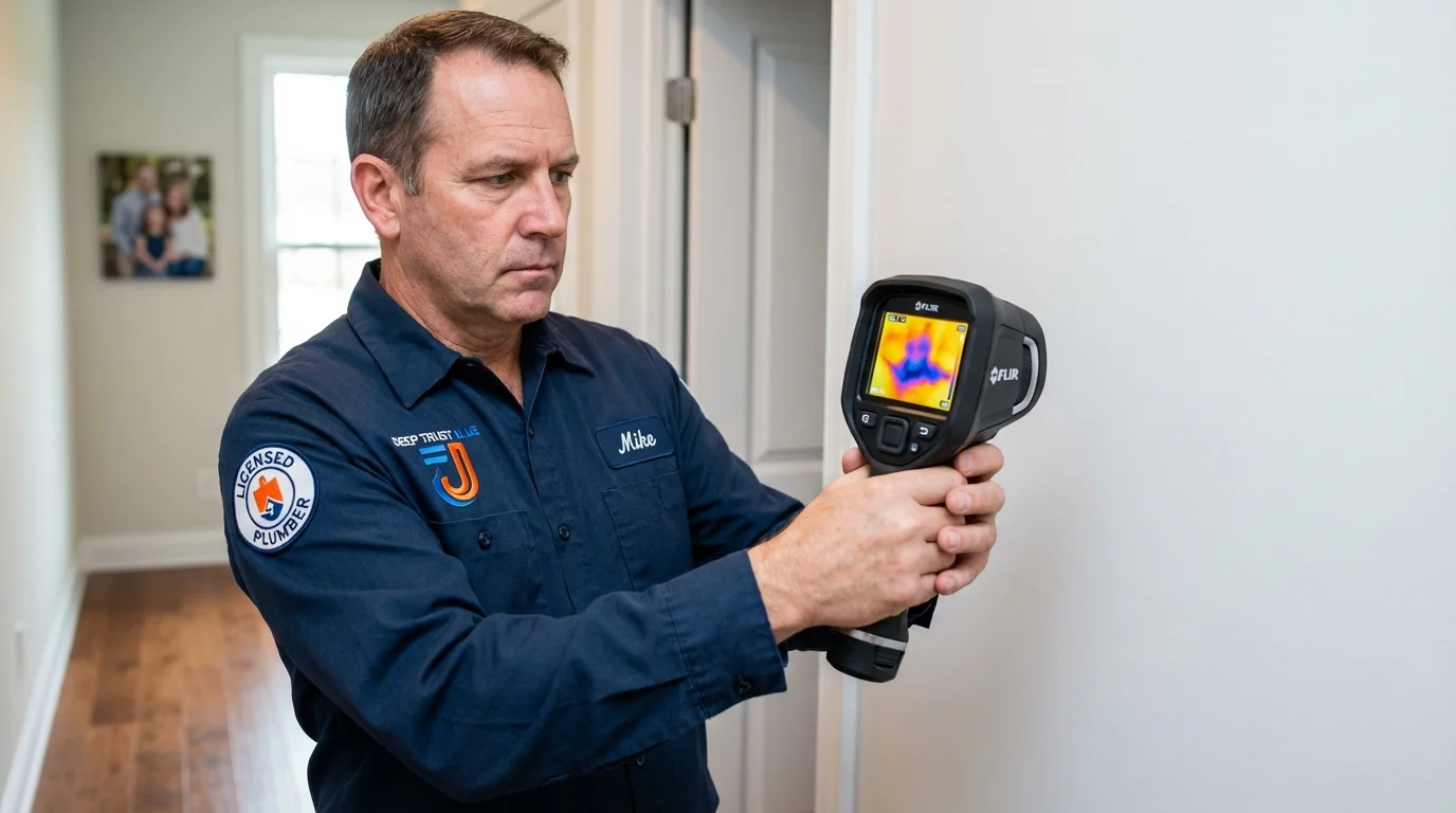 Thermal imaging leak detection by Johns Plumbing LLC in Boylston